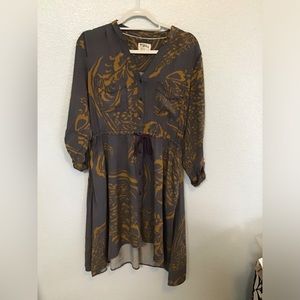 Anthropologie Gray Bishop Sleeve Sundress